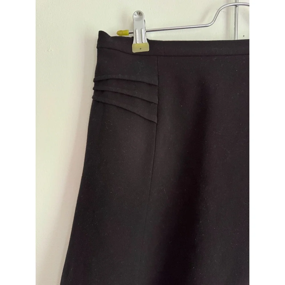 Mossimo Black A-Line Mini Skirt Women Medium Y2K Workwear Pleated Hip Detail